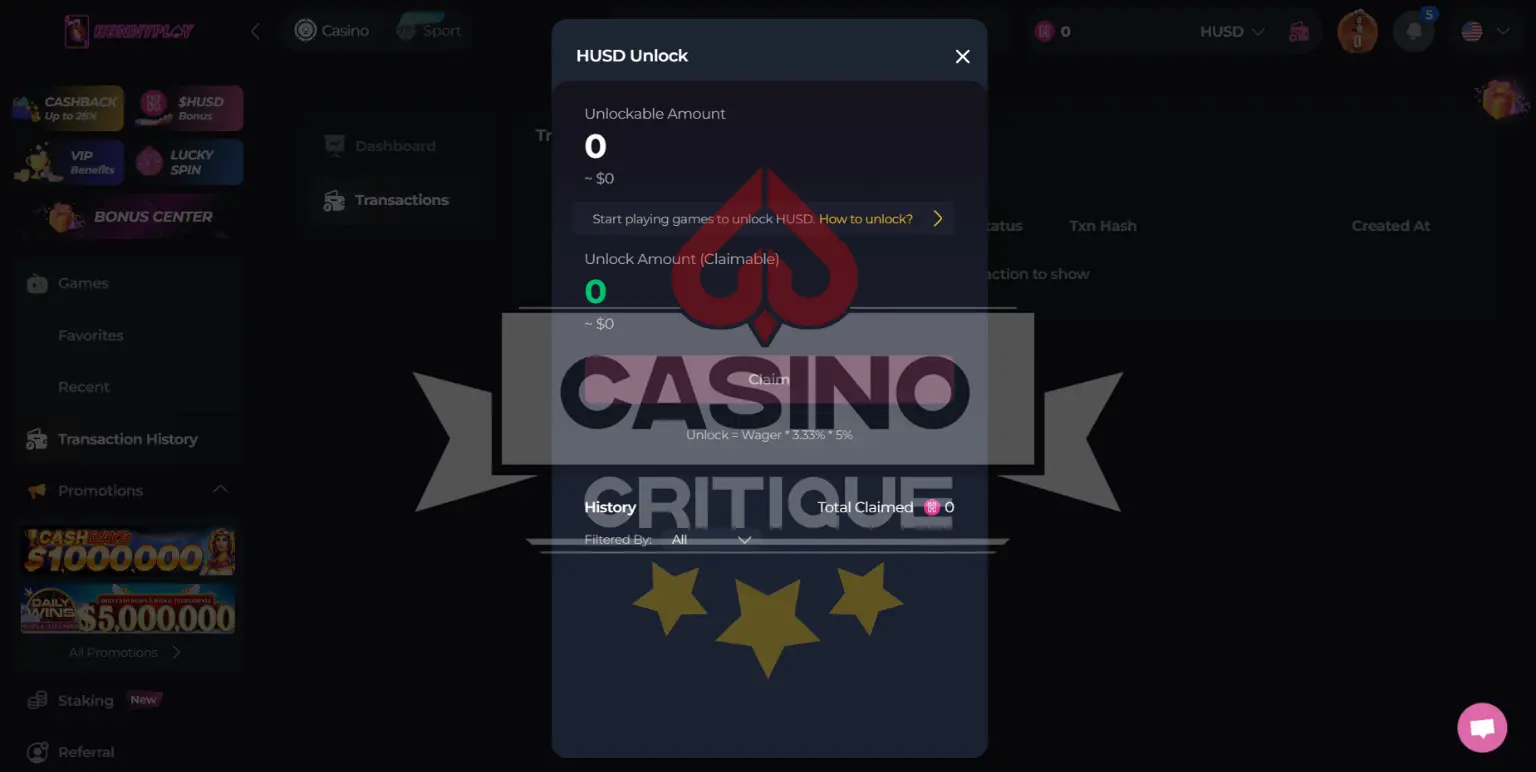 HunnyPlay casino HUSD navigation skin-4