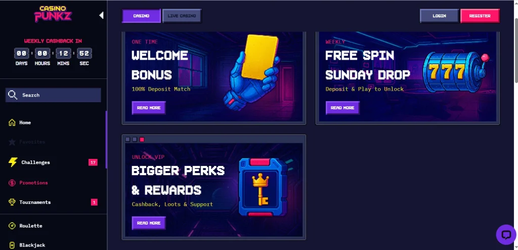 Casino Punkz Bonus