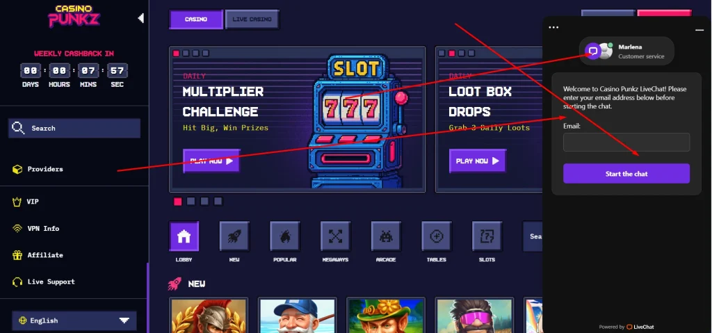 Casino Punkz Customer Support