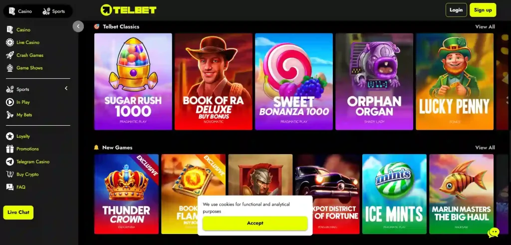 Telbet Homepage 1